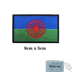 Roma/Gypsy Flag Patch - Iron On/Hook & Loop Patch