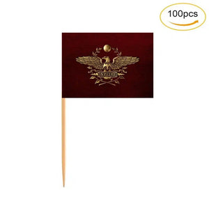 Roman Empire SPQR Flag Toothpicks - Cupcake Toppers (100Pcs)