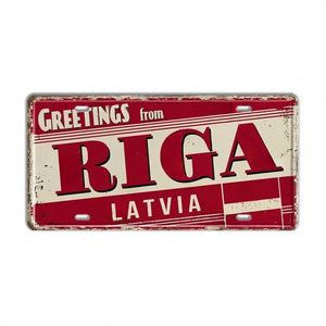 Romania, Croatia, Estonia, Latvia & Ukraine Flag License Plates