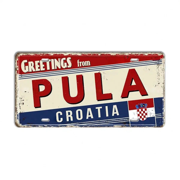 Romania, Croatia, Estonia, Latvia & Ukraine Flag License Plates