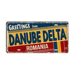 Romania, Croatia, Estonia, Latvia & Ukraine Flag License Plates