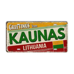 Romania, Croatia, Estonia, Latvia & Ukraine Flag License Plates