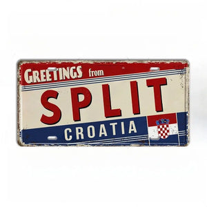 Romania, Croatia, Estonia, Latvia & Ukraine Flag License Plates