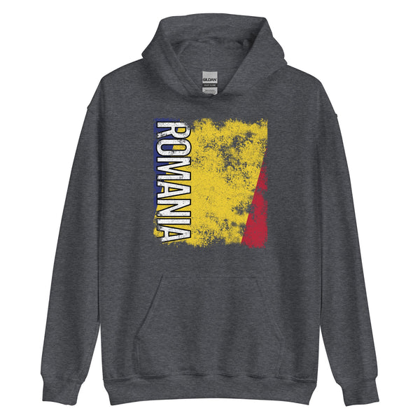 Romania Flag - Distressed Flag Hoodie