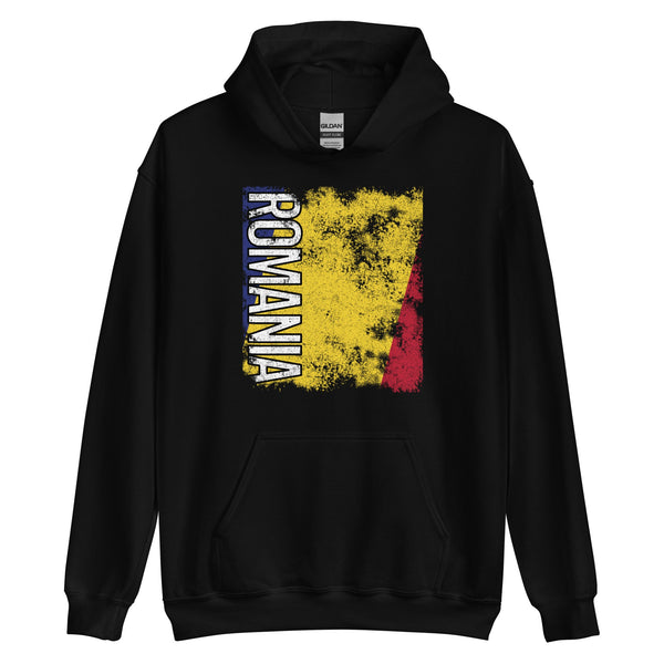 Romania Flag - Distressed Flag Hoodie