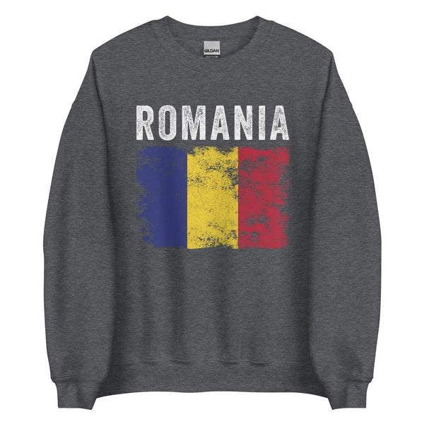 Romania Flag Distressed - Romanian Flag Sweatshirt