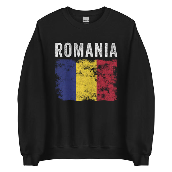 Romania Flag Distressed - Romanian Flag Sweatshirt