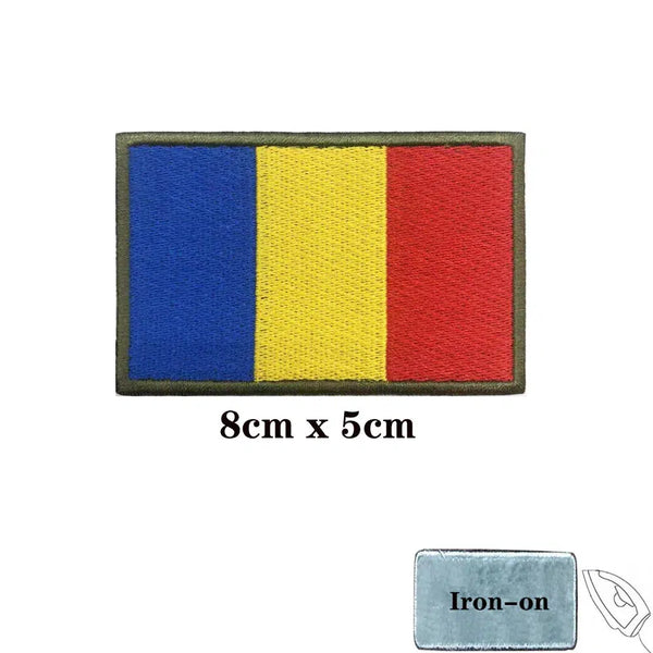 Romania Flag Patch - Iron On/Hook & Loop Patch