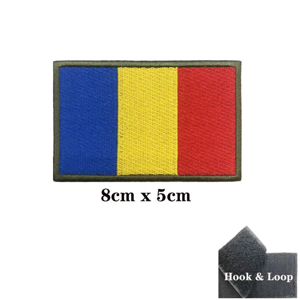 Romania Flag Patch - Iron On/Hook & Loop Patch