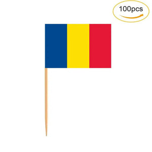 Romania Flag Toothpicks - Cupcake Toppers (100Pcs)