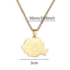 Romania Map Necklace