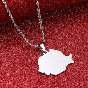 Romania Map Necklace