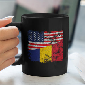 Romania USA Flag Mug