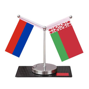 Russia Belarus Desk Flag - Custom Table Flags (Mini)