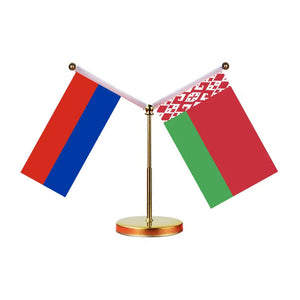 Russia Belarus Desk Flag - Custom Table Flags (Mini)