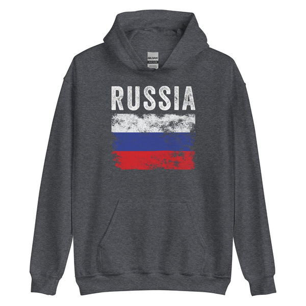 Russia Flag Distressed - Russian Flag Hoodie