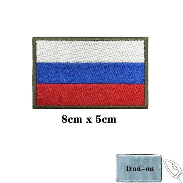 Russia Flag Patch - Iron On/Hook & Loop Patch