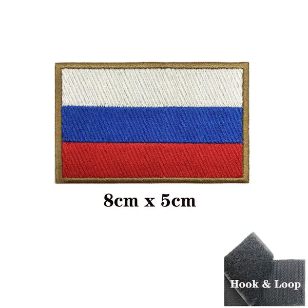 Russia Flag Patch - Iron On/Hook & Loop Patch