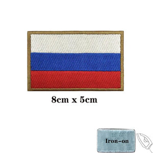 Russia Flag Patch - Iron On/Hook & Loop Patch