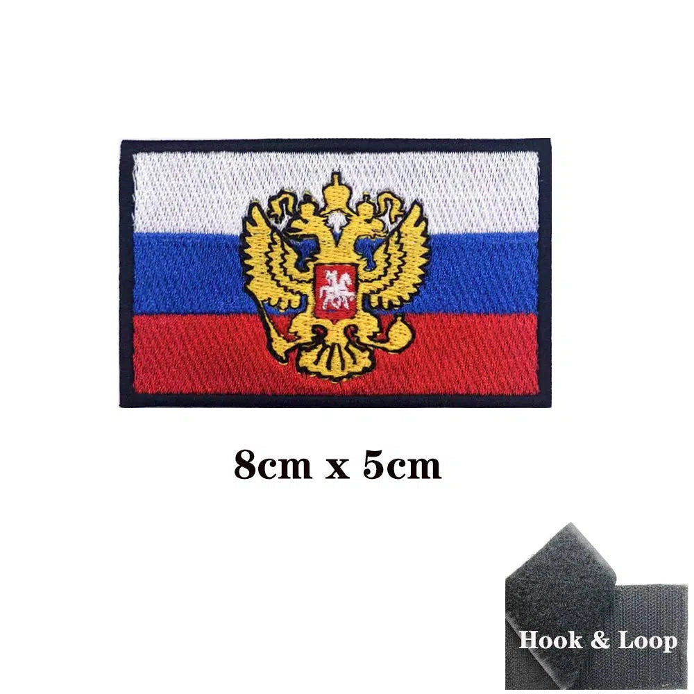 Russia Flag Patch - Iron On/Hook & Loop Patch