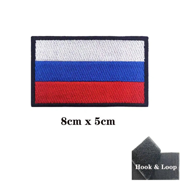 Russia Flag Patch - Iron On/Hook & Loop Patch