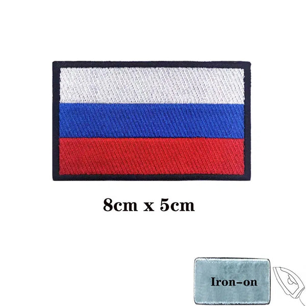 Russia Flag Patch - Iron On/Hook & Loop Patch