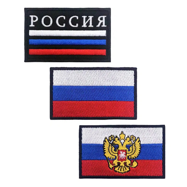 Russia Flag Patch - Iron On/Hook & Loop Patch