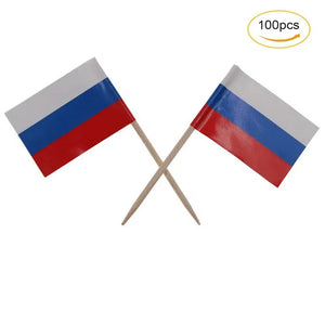 Russia Flag Toothpicks - Cupcake Toppers (100Pcs)