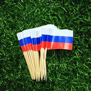 Russia Flag Toothpicks - Cupcake Toppers (100Pcs)