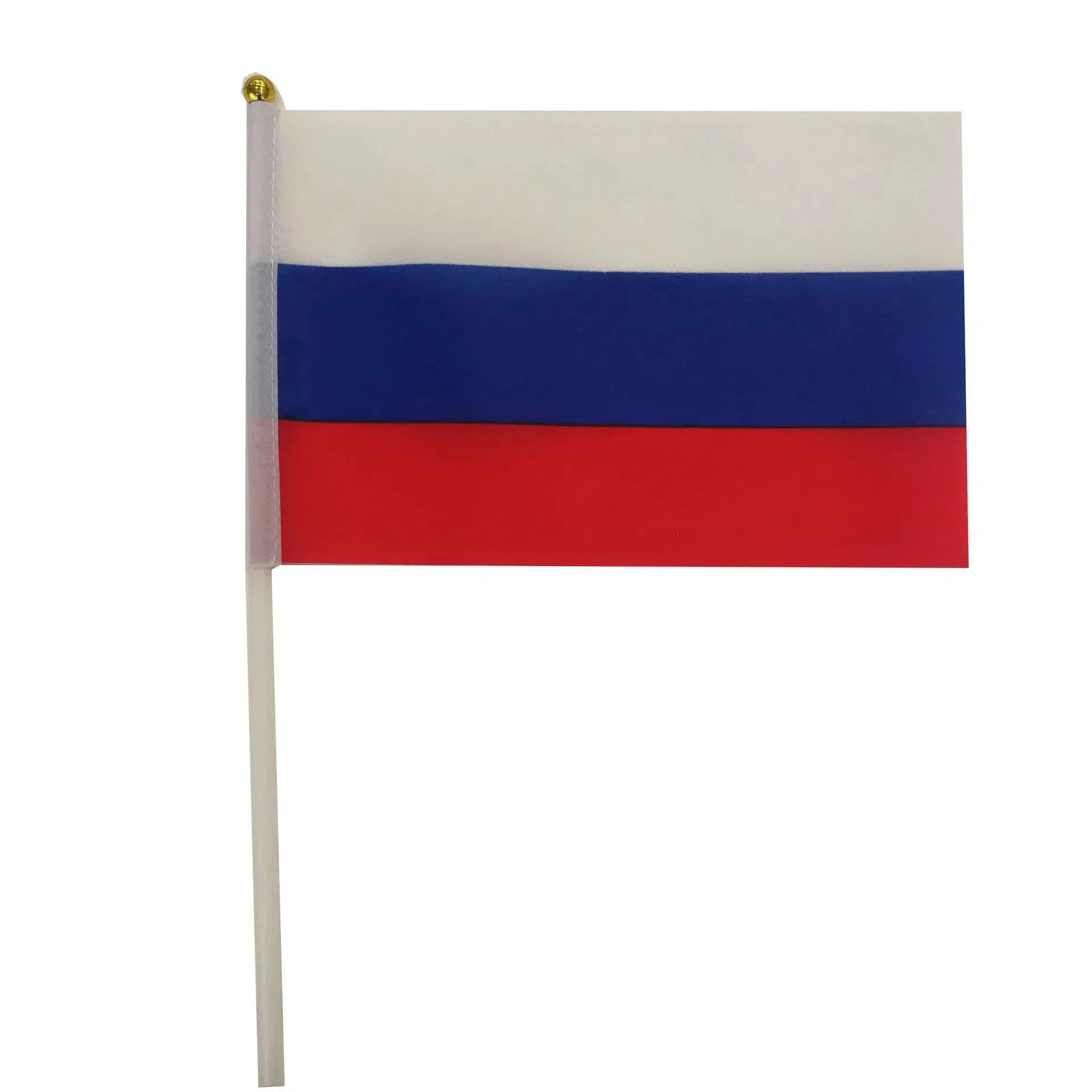 Russia Flag on Stick - Small Handheld Flag (50/100Pcs)