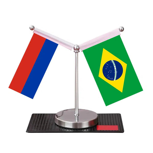 Russia Jamaica Desk Flag - Custom Table Flags (Mini)