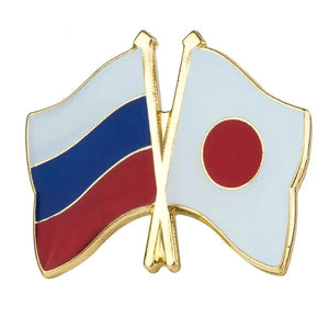 Russia Japan Flag Lapel Pin - Enamel Pin Flag