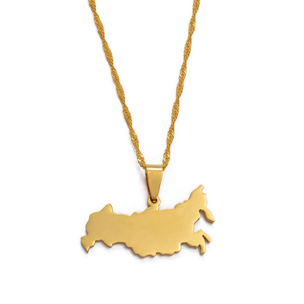 Russia Map Necklace