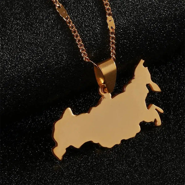 Russia Map Necklace