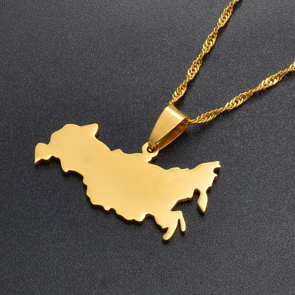 Russia Map Necklace