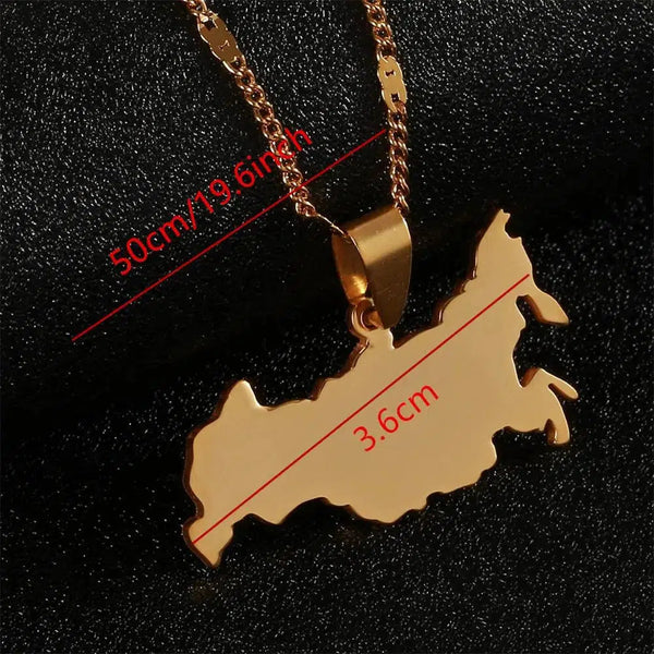 Russia Map Necklace