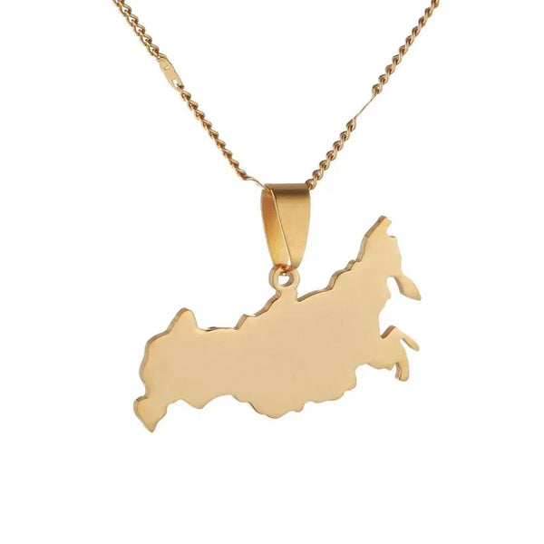 Russia Map Necklace