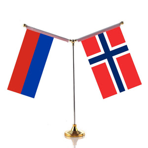 Russia Norway Desk Flag - Custom Table Flags (Small)