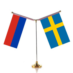 Russia Norway Desk Flag - Custom Table Flags (Small)