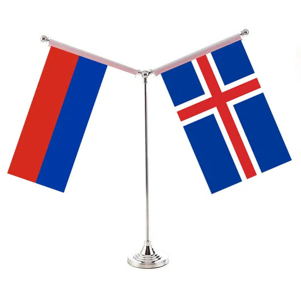 Russia Norway Desk Flag - Custom Table Flags (Small)