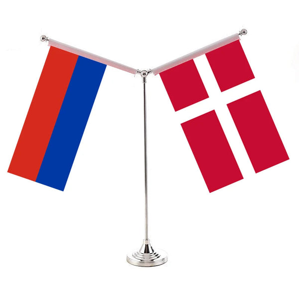 Russia Norway Desk Flag - Custom Table Flags (Small)