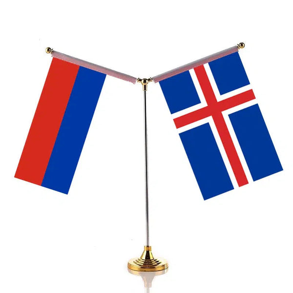 Russia Norway Desk Flag - Custom Table Flags (Small)