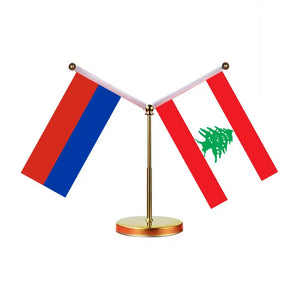 Russia Saudi Arabia Desk Flag - Custom Table Flags (Mini)