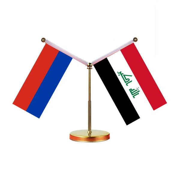 Russia Saudi Arabia Desk Flag - Custom Table Flags (Mini)