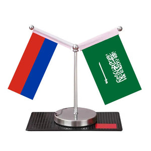 Russia Saudi Arabia Desk Flag - Custom Table Flags (Mini)