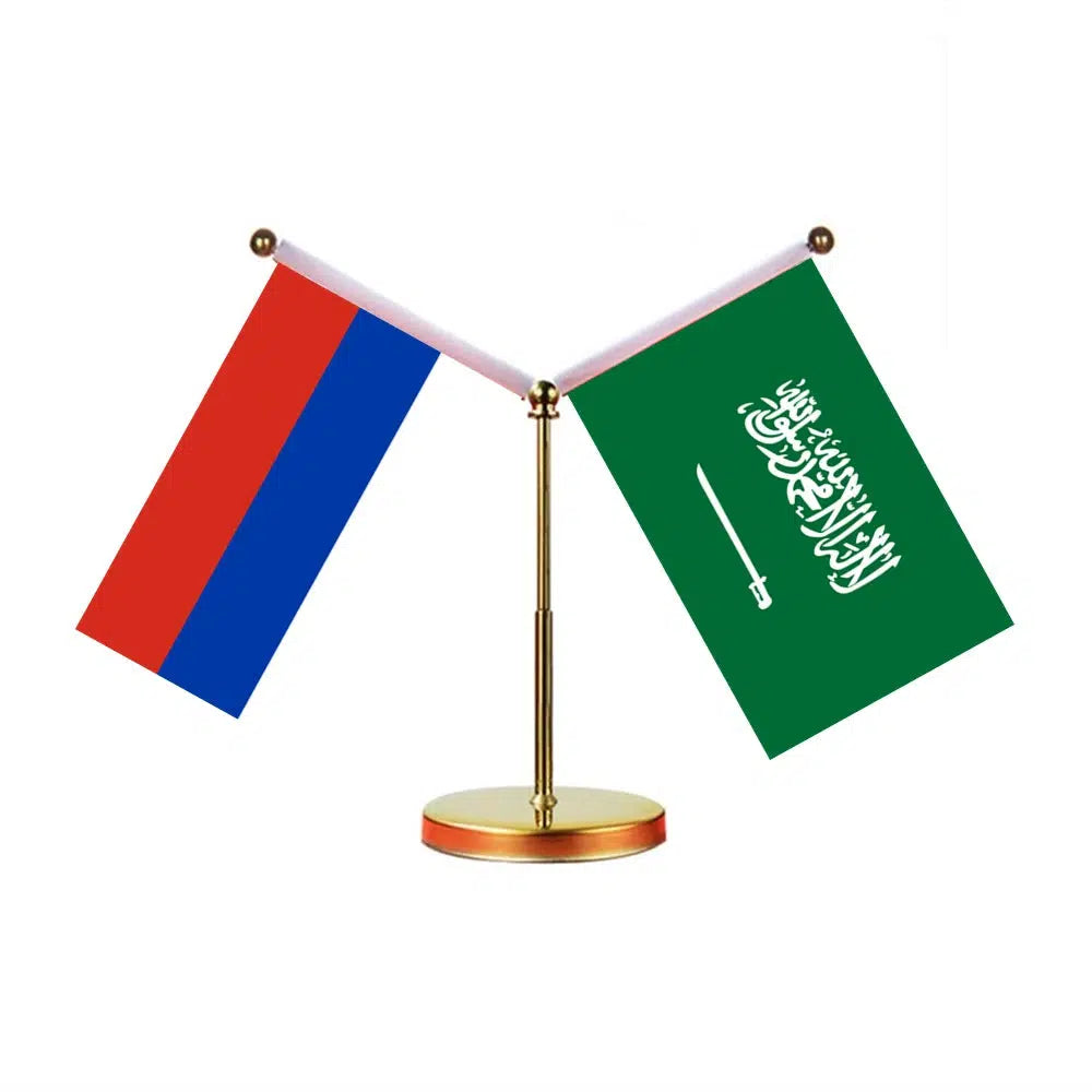 Russia Saudi Arabia Desk Flag - Custom Table Flags (Mini)