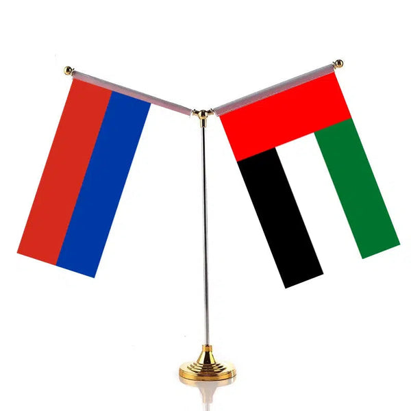Russia Saudi Arabia Desk Flag - Custom Table Flags (Small)