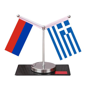 Russia Serbia Desk Flag - Custom Table Flags (Mini)