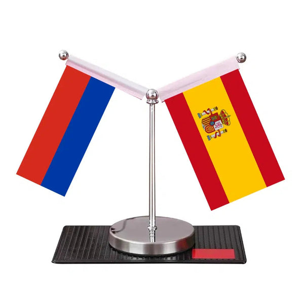 Russia Serbia Desk Flag - Custom Table Flags (Mini)