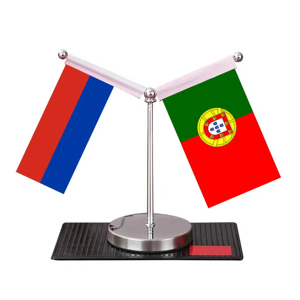 Russia Serbia Desk Flag - Custom Table Flags (Mini)